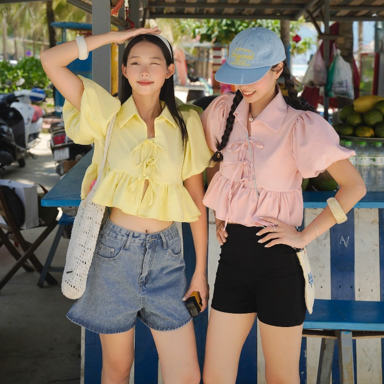 NAVIE - Áo babydoll tay phồng LUNA thời trang nữ | BigBuy360 - bigbuy360.vn