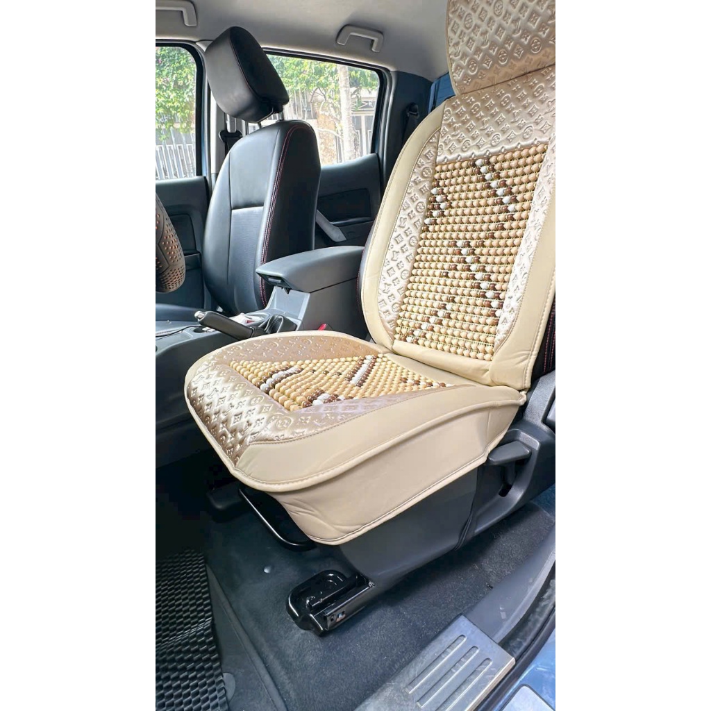Lót Ghế Ô Tô Hạt Gỗ Có Trùm Ghế