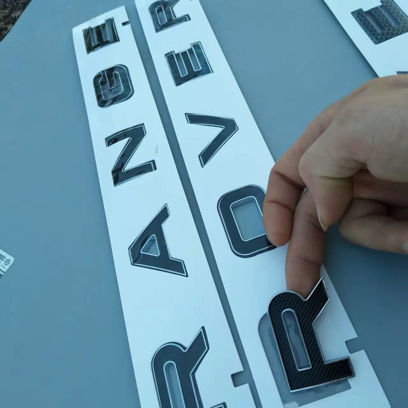 Chữ Range rover - Logo cabo range rover - Tem đầu xe Range rover kẻ sọc