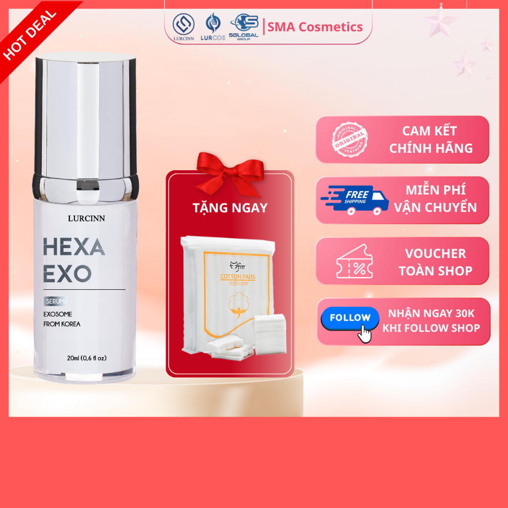 Serum Căng Bóng Lurcinn Hexa Exo - Cấp Ẩm, Phục Hồi, Dưỡng Trắng, Căng Bóng | LURCINN
