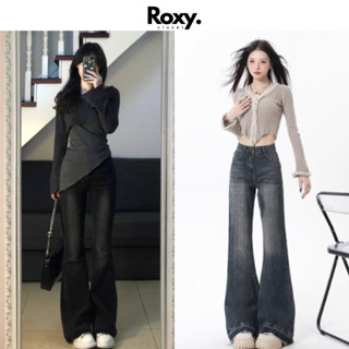 Quần jeans nữ ống loe co giãn Grind Wash, quần bò jean ống đứng rộng suông CẠP CAO phong cách RETRO Hottrend 2023 Roxy