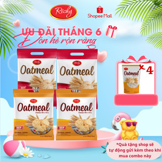 [MUA 4 TẶNG 4] Combo 4 túi bánh Yến mạch Oatmeal Richy túi to 220g-250g tặng thêm 4 bánh yến mạch mini