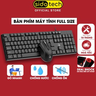 Bàn phím máy tính giá rẻ SIDOTECH KM10 có dây full size 104 key gõ phím nhanh chống nước tốt giả cơ gaming văn phòng