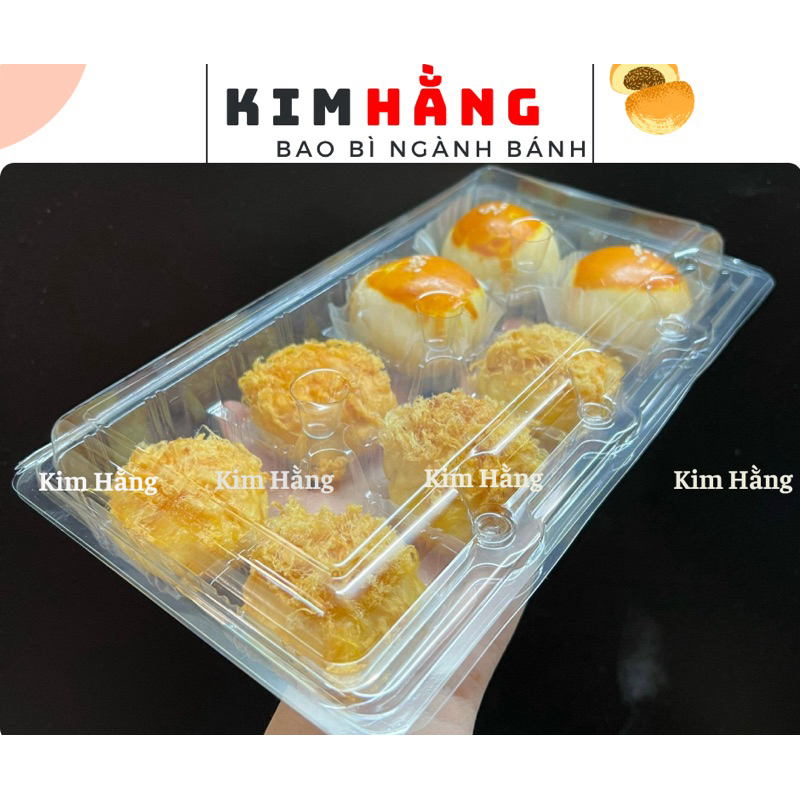 100h H170 , hộp nhựa trong 8 ô đựng bánh mochi , bánh susing, bánh trung thu mini , bánh Liu Sin Su 