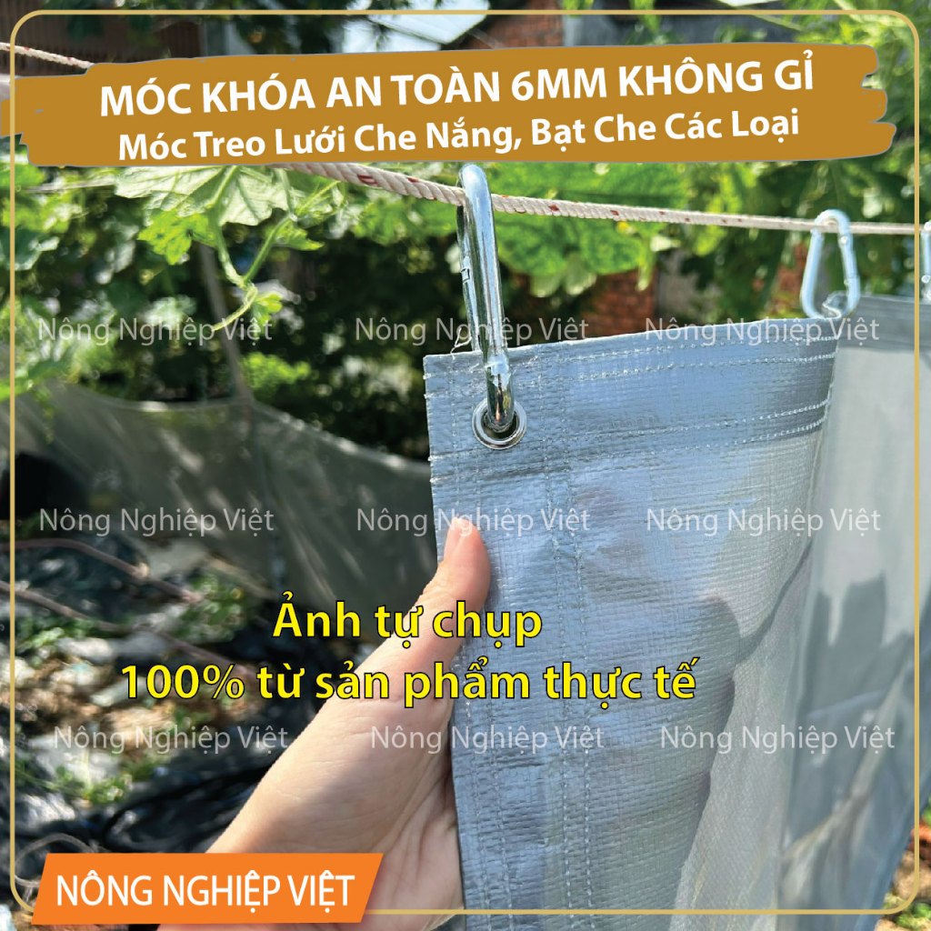 10  CÁI Móc khóa an toàn Carabiner, móc treo đa năng 6mm, 8mm - Móc treo bạt che nắng, bạt che mưa