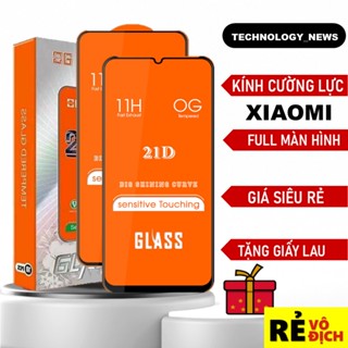 Kính cường lực Xiaomi Redmi Full Màn Hình 9D Note 10/ 10c/12c/13c/14c/10s/11s/12s Mi 11 lite/10T/9T/9C/9A/9s/8A/12/13/14