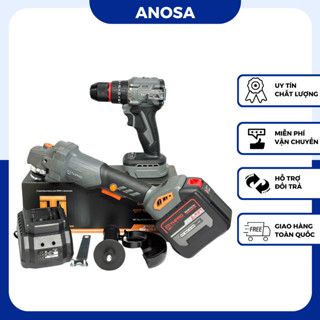 Combo THPRO Máy Mài F1, Máy Khoan TH7721AK Kèm Pin 20Cell Sạc - Động Cơ Không Chổi Than, Chân Pin Phổ Thông