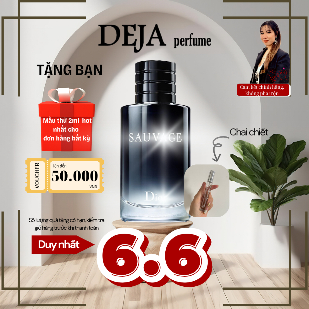 {Auth} Nước hoa nam chiết 10ml EDT | Sauvge | Mùi sói hoang mạnh mẽ – hương cam bergamot, ambroxan | | DEJA Perfume