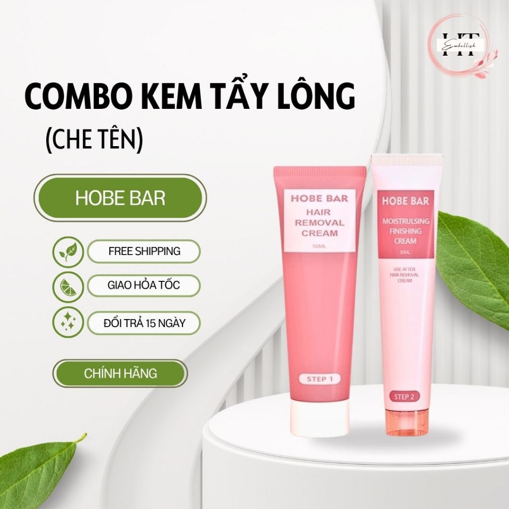 Kem tẩy lông HOBEBAR 50g và Gel dưỡng lô hội 30g dịu nhẹ da không gây kích ứng và không đau rát tẩy 