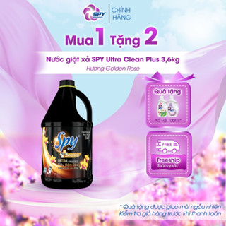 Nước Giặt Xả SPY Ultra Clean Plus Can 3.6kg – 2 Trong 1 Sạch Sâu Thơm Lâu Đậm Đặc Tiết Kiệm