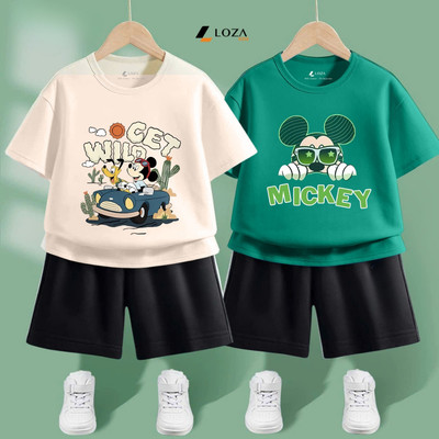 Bộ quần áo bé trai in hình Mickey size từ 15-42kg Loza G0314