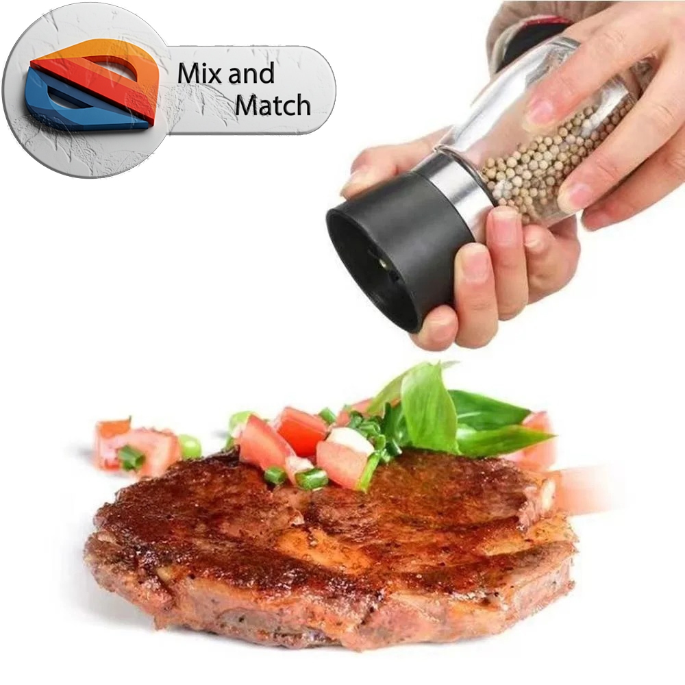 Máy Xay Muối Tiêu Thủ Công Điều Chỉnh Độ Mịn, Bình Xay Gia Vị Tiện Lợi Dụng Cụ Nhà Bếp
