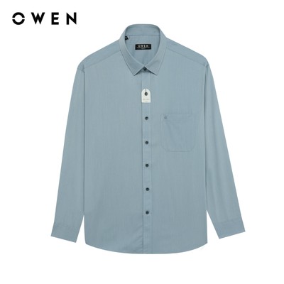 Owen - Áo sơ mi dài tay Regular Fit AR250094DT màu Xanh đậm chất liệu Milk