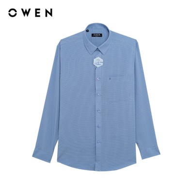 Owen - Áo sơ mi dài tay Regular Fit AR250113DT màu Xanh chất liệu Nano