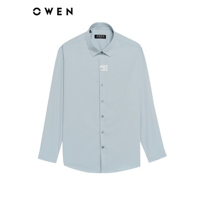 Owen - Áo sơ mi dài tay Slim Fit AS250092D màu Xanh nhạt chất liệu Milk