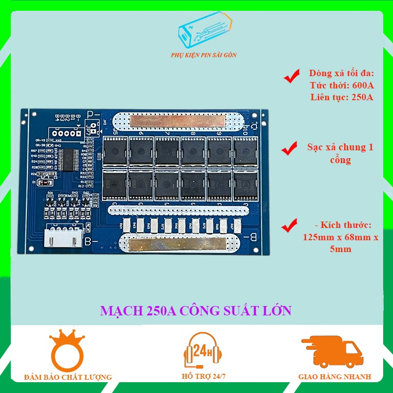 Mạch BMS 300A – Dòng Cao 600A – 12 FET – Dành Cho Pin 4S