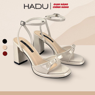 Giày Gót Vuông ERICA 9P Sandal Quai Đính Nơ HADU MM7145 Da PU Cao Cấp Đế Chống Trượt BH 12T