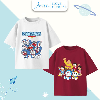 [MỚI] Áo thun cộc tay bé trai AORE, Áo phông tay ngắn mèo máy DORAEMON Dora Dora chất COTTON mềm mịn, thoáng mát 9-36kg
