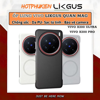 Ốp lưng da PU chống sốc 1.5m cho Vivo X200 Ultra / X200 Pro hiệu Likgus QUAN MAG - Chống bám bẩn, sang trọng
