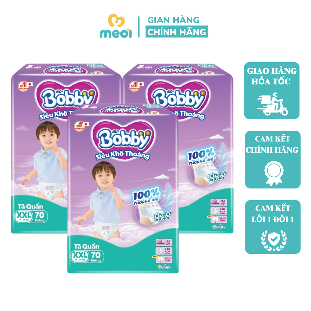 Bỉm quần Bobby Ultra siêu khô thoáng, thấm hút nhanh , mỏng nhẹ cho bé - Mẹ Ơi