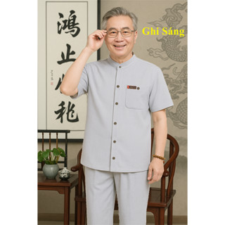 Quần Áo Trung Niên Cho Bố - Đồ Bộ Nam Trung Niên Chất Đũi Hàn Mềm Mát Thoáng Khí (BO1Tui)