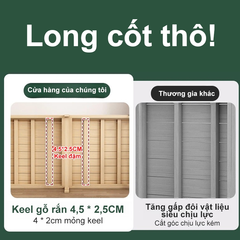 MY Giường Ngủ Bằng Gỗ Rắn Gấp Gọn Giường Ngủ Pallet Gỗ Tự Nhiên Cao Cấp Cài đặt miễn (Dài 200cm) | BigBuy360 - bigbuy360.vn