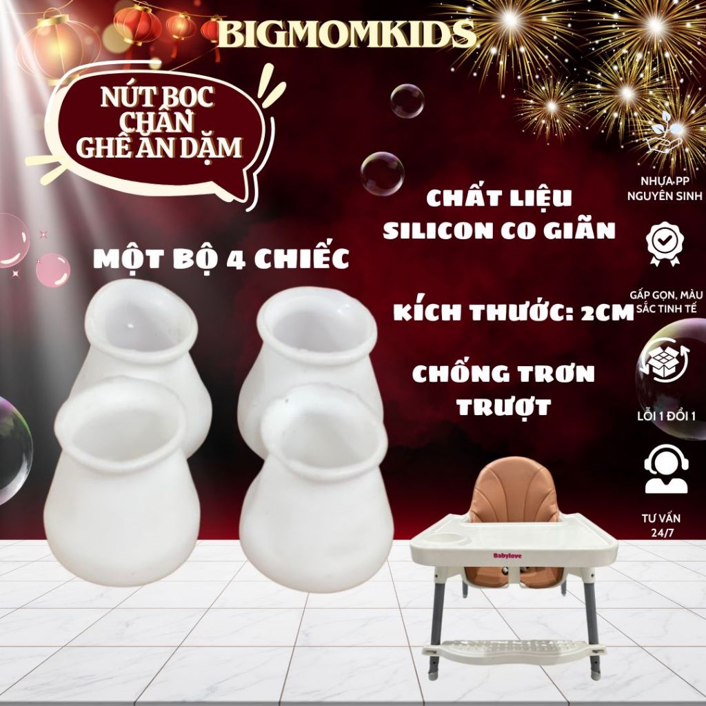 Nút bọc chân ghế silicon chống trượt ghế ăn dặm cho bé