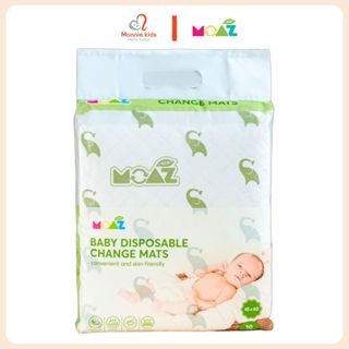 Miếng lót thay bỉm Moaz Eco 10 miếng cho bé sơ sinh, lót thay tã chống thấm tiện lợi - Monnie Kids