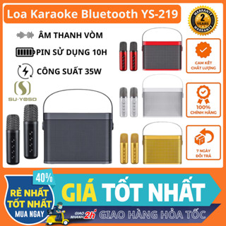 Loa Karaoke Bluetooth YS 219 Kèm 2 Mic Không Dây Hút Giọng Công Suất 25W Âm Thanh Sống Động