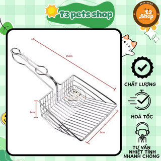 xẻng xúc cát kim loại siêu bền dành cho mèo - T3 PETS SHOP