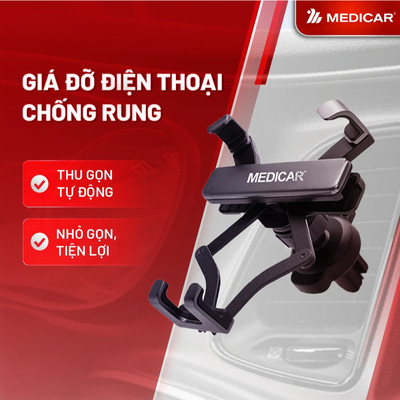 GIÁ ĐỠ ĐIỆN THOẠI CHỐNG RUNG Ô TÔ Medicar V1 hợp kim nhôm cao cấp, phù hợp mọi dòng điện thoại, thao tác 1 tay tiện lợi