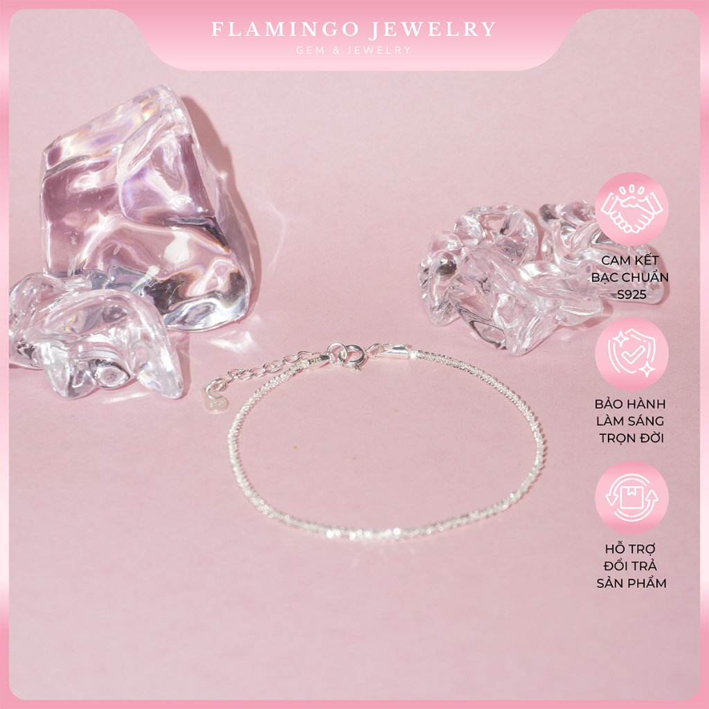 Lắc tay bạc nữ FLAMINGO dây xù bắt sáng lấp lánh FLAMINGO JEWELRY