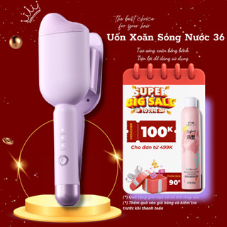  Máy Uốn Tóc Xoăn Sóng Nước Hippie 36mm Máy Dập Hippie Xoăn Rãnh Sâu Chất Liệu Gốm Sứ Ion Âm 