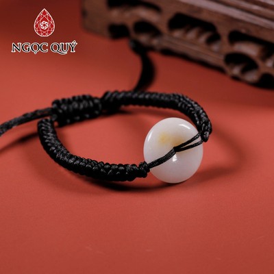 Vòng tay cẩm thạch - Vòng thắt dây đồng điếu cẩm thạch A - Đồng điếu phí thúy type A chấp nếp mịn 18mm - Ngọc Quý