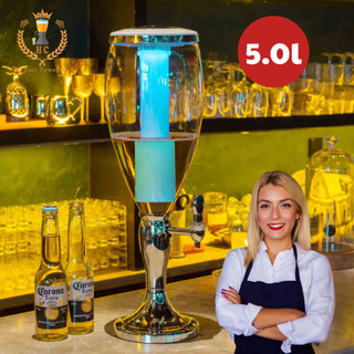  Tháp bia 5 lít HC798 Có đèn led Lõi đá giữ lạnh vòi rót bình đựng bia tươi beer hơi cho quán nhậu 