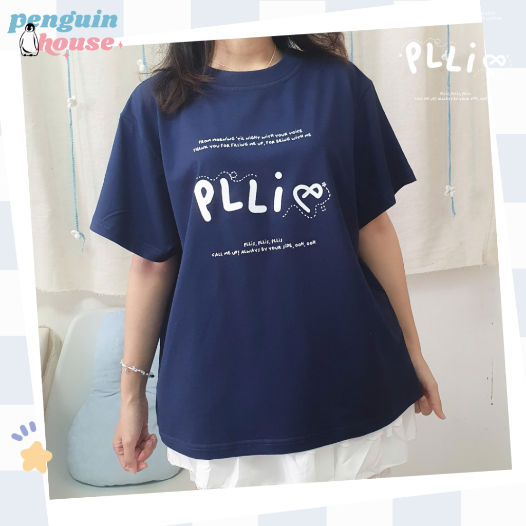 Áo thun boxy Plli xanh navy - Sản phẩm của Penguin House