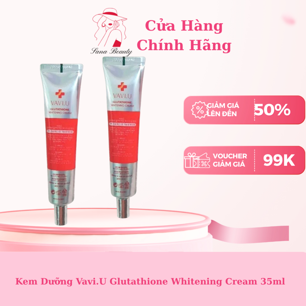 KEM DƯỠNG TRẮNG DA VAVI.U GLUTATHIONE WHITENING CREAM 35ML