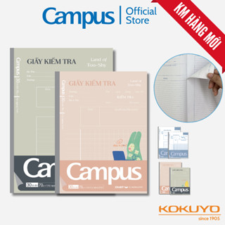  Giấy Kiểm Tra Vở Xé 30 tờ đôi size A5 và B5 dòng kẻ ngang 4 ly ngang giấy trắng giấy nhật 70gsm Chính Hãng Campus 