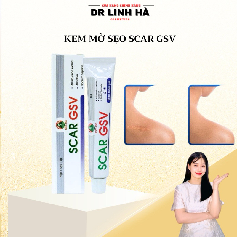 Gel bôi mờ sẹo SCAR GSV hỗ trợ cải thiện sẹo lồi lõm sẹo thâm an toàn cho da Dr Linh Hà