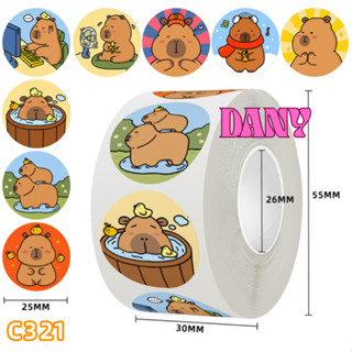  CUỘN 500 STICKER LOOPY CAPYBARA GẤU DÂU DỄ THƯƠNG NHIỀU MÀU SẮC NHÃN DÁN HOẠT HÌNH CHO BÉ 