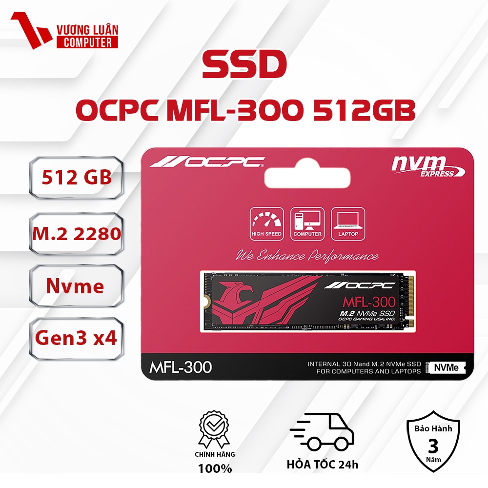 SSD OCPC MFL-300 NVme Gen 3x4 512GB  - Chính Hãng Full VAT