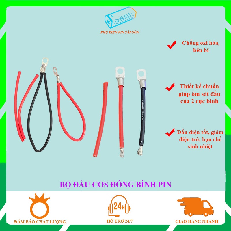 Bộ đầu Cos để đóng bình 30Ah-75Ah, Hàng mới sẵn tại Kho