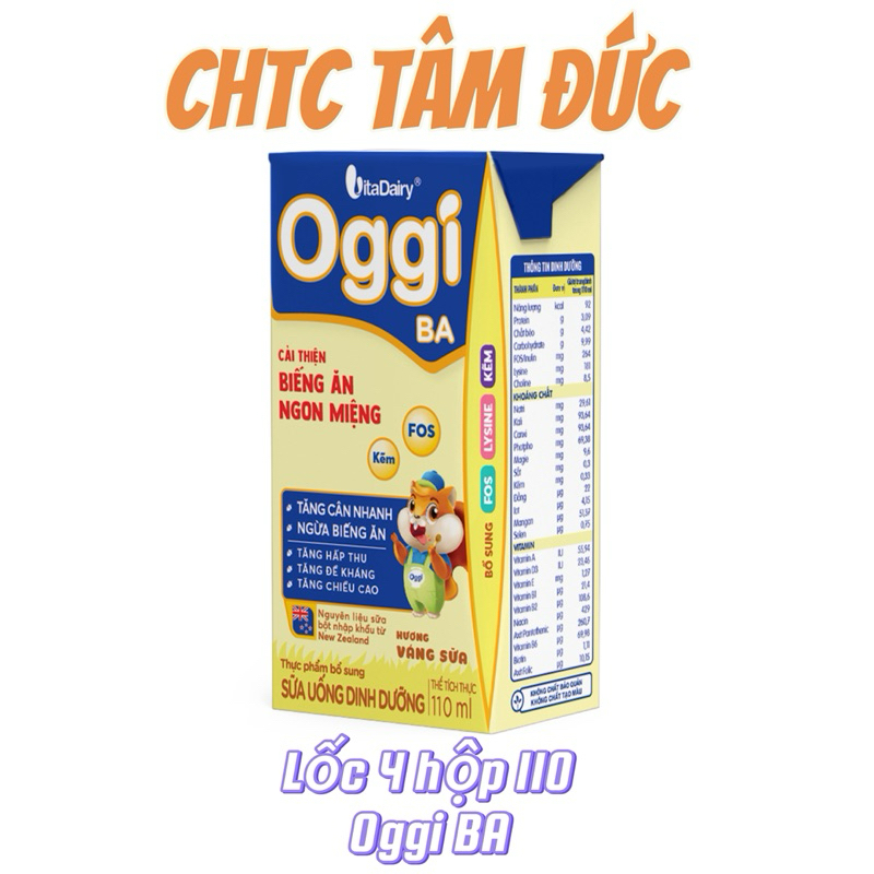 Lốc sữa pha sẵn Oggi BA Vitadairy 110ml