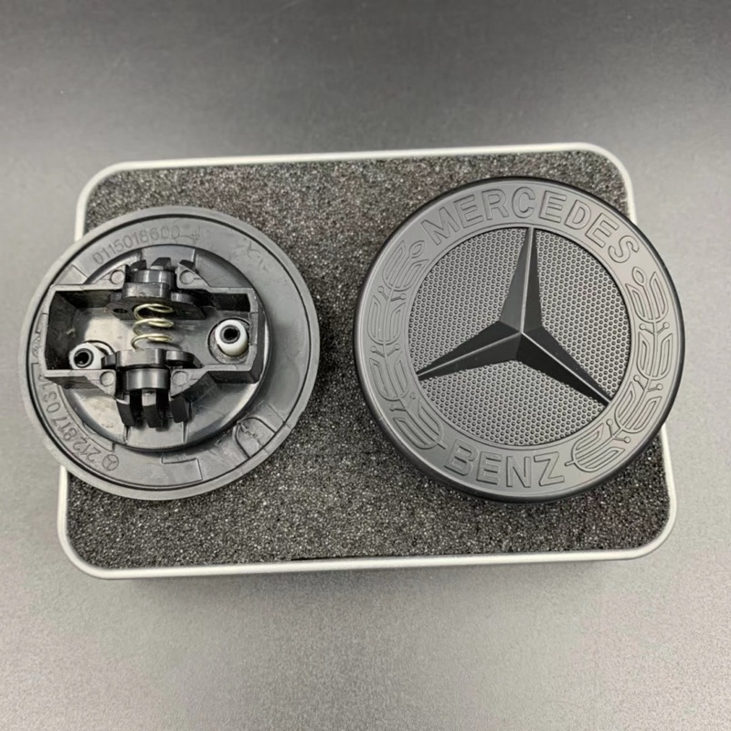 Logo cabo đầu xe mercedes , Logo màu đen mercedes , gắn mui xe