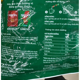 Bịch Cà phê Nescafé 3in1(46 gói đỏ, xanh, đen 35 date mới nhất)