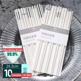 Sét 10 đôi đũa ăn cơm cao cấp, đũa sợi thuỷ tinh kháng khuẩn chống mốc chịu nhiệt cao sang trọng