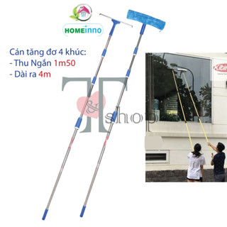 Bộ Cây Lau Kính, Gạt Kính Cán Tăng Đơ Thu Ngắn 1,35m - Kéo Dài 4m Homeinno