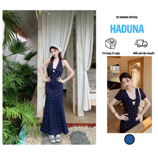Đầm Yếm Maxi Dáng Dài Ngực Phối Ren Thời Trang Đi Biển Mùa Hè Cho Nữ 2025 HADUNA