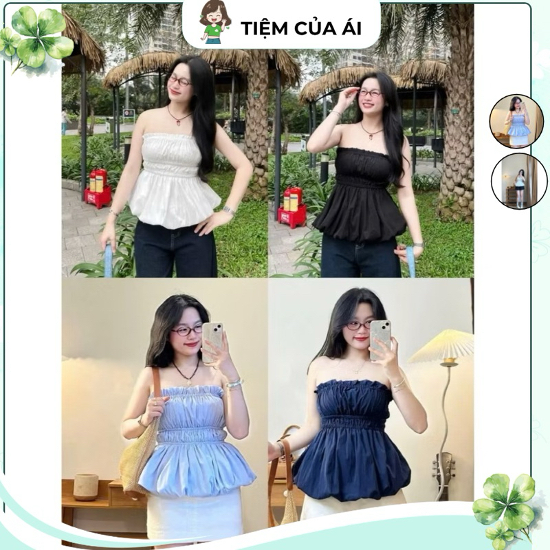 Áo Ống Bí Chất Gió Nhăn Form Xoè Hot Trend, Áo Quây Nữ
