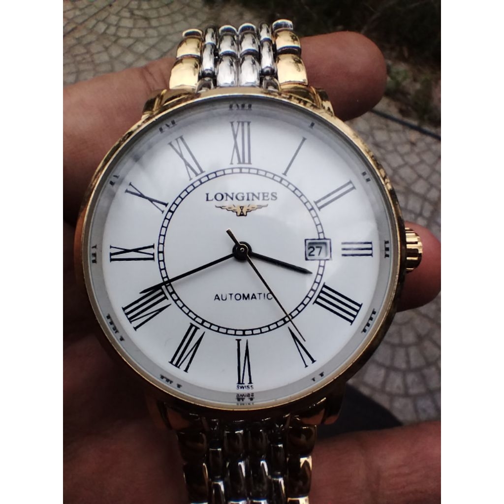Đồng longines nội địa Nhật, pin kim trôi,size 40mm, 1 lịch, coc số La Mã. Dây & vỏ đờ mi vàng. Chống